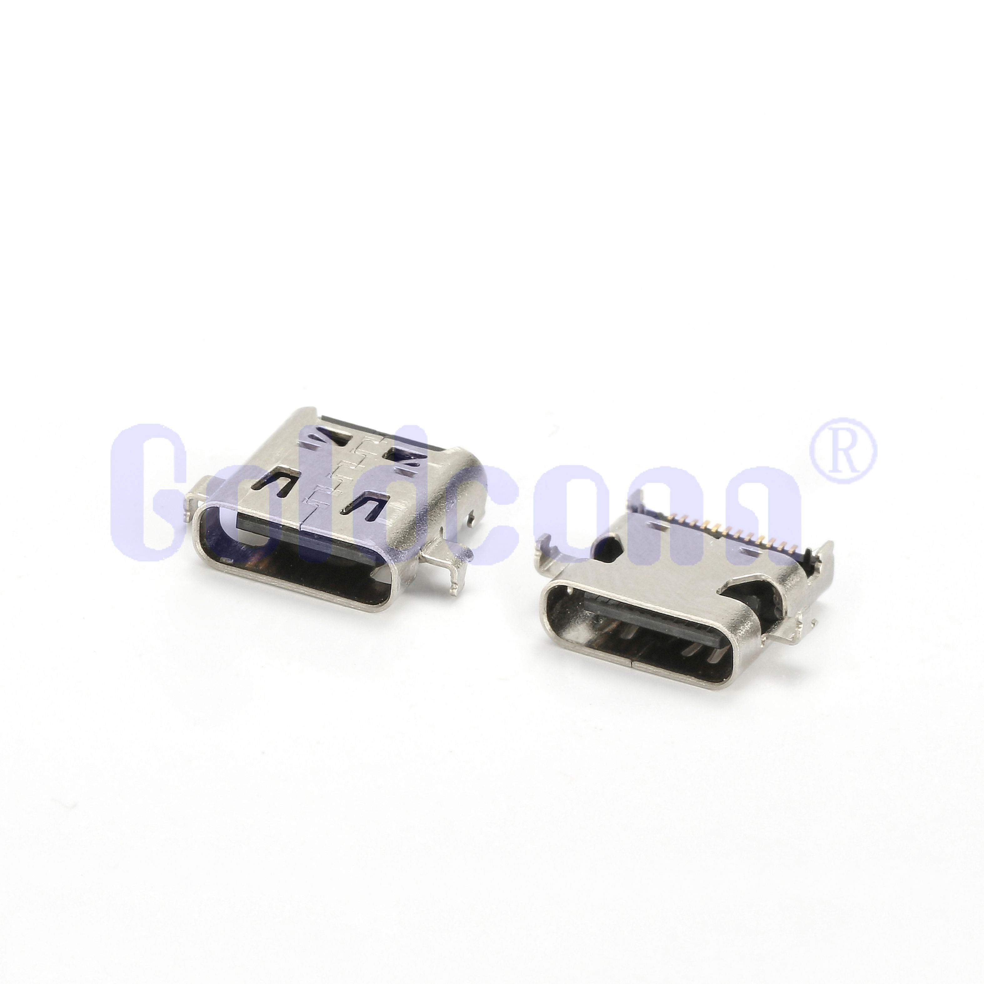 CF324-011SCB12R Type C USB 4.0 24 PIN Connector SMT Sinking,Single Shell,Double Mounting