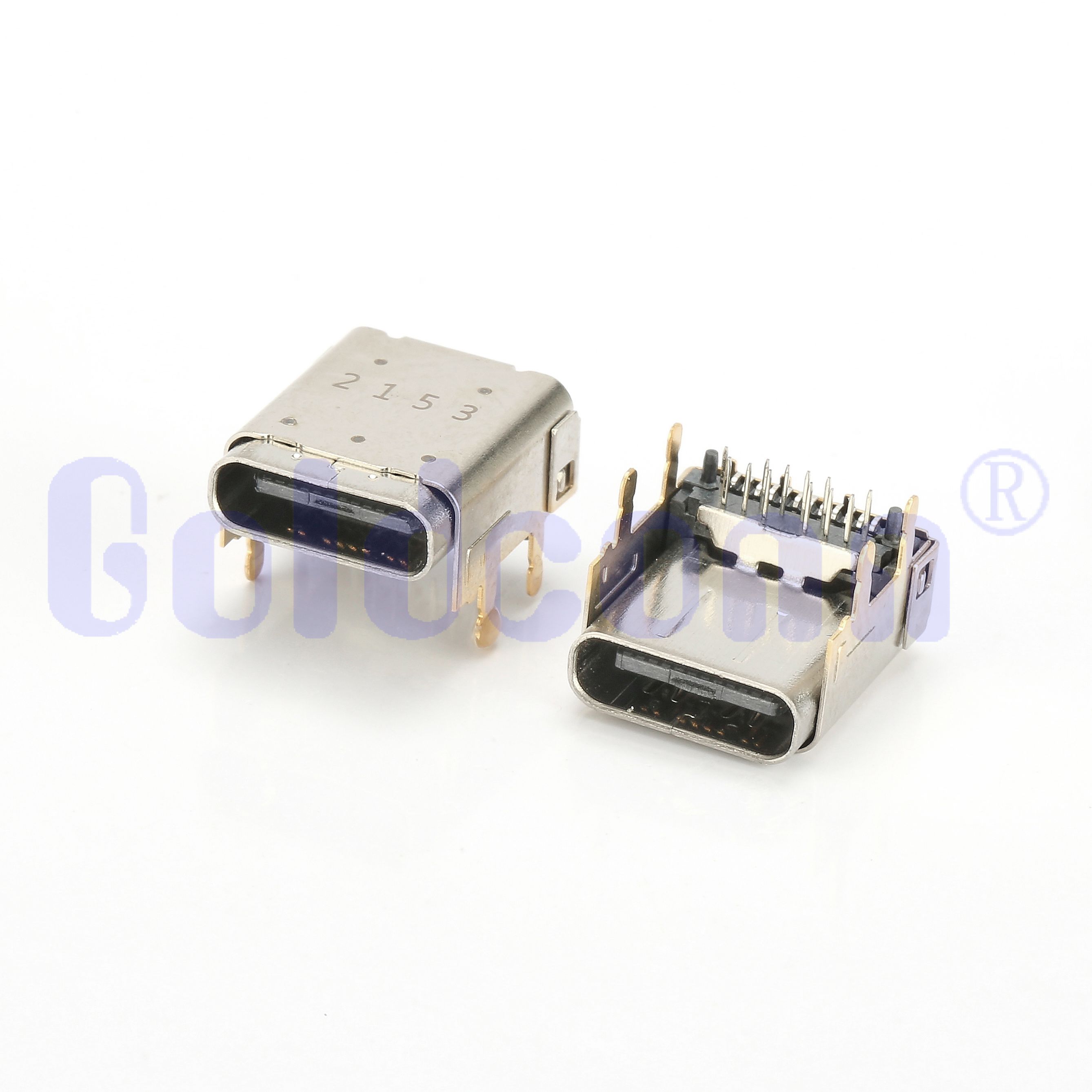 TYPE C Female 24PIN Top-Mount DIP+SMT, Solder 