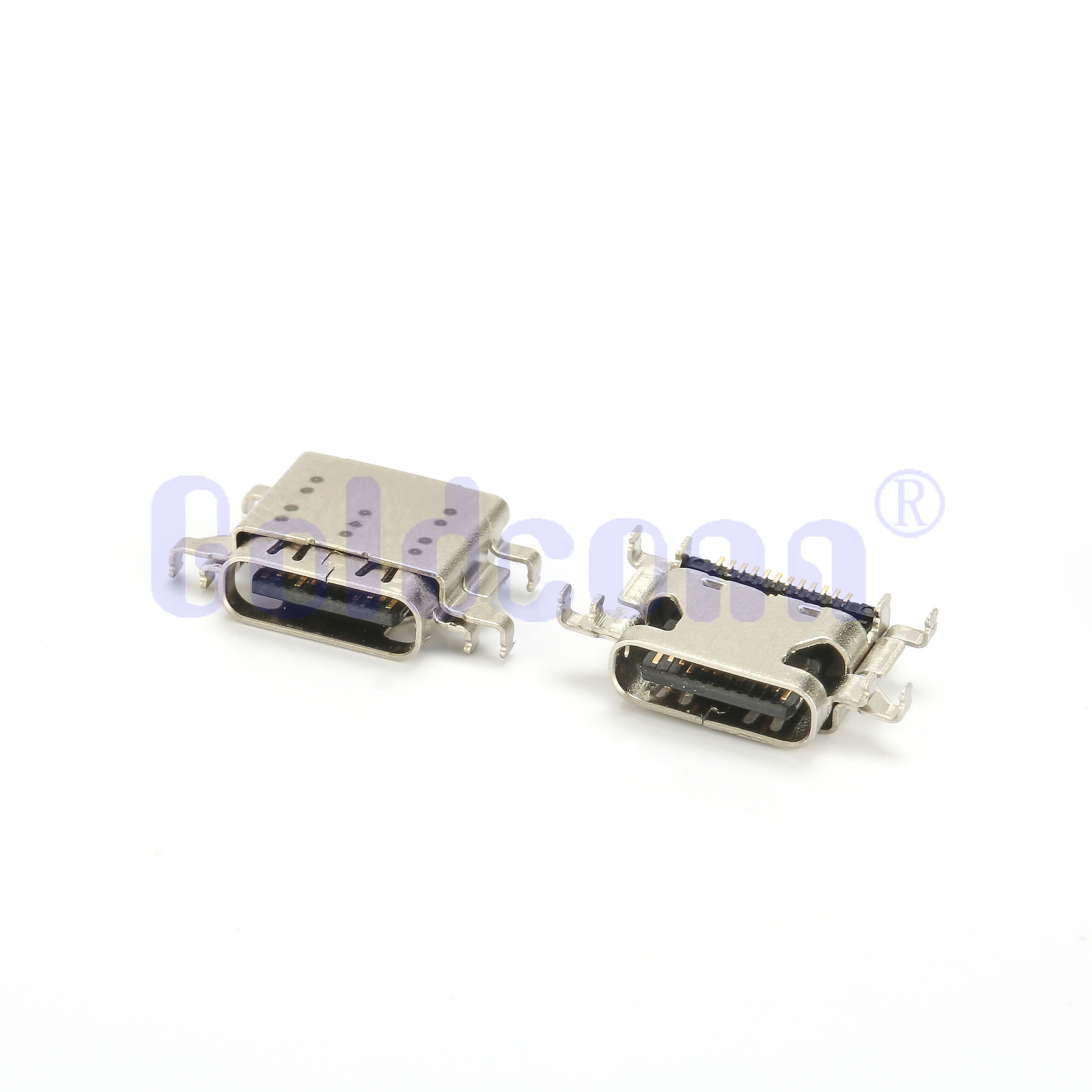 CF324-014SCB12R Type C USB 4.0 24 PIN Connector SMT Sinking,Double Shell,Double Mounting