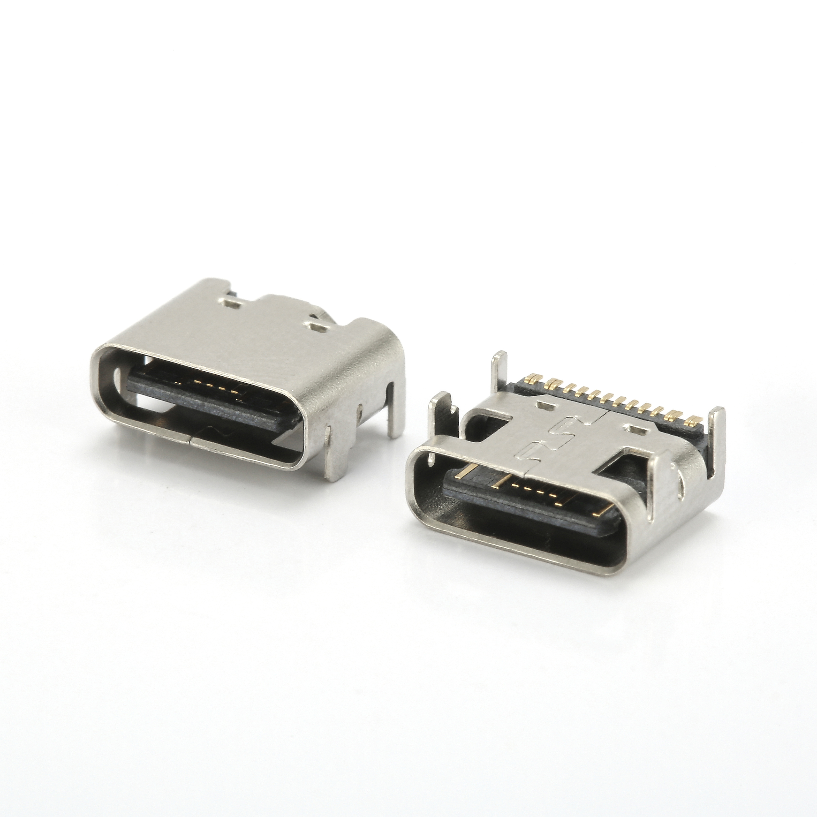 USB C 16PIN Female L=6.5mm,SMT Right-Angle,Integral Forming,Single Row