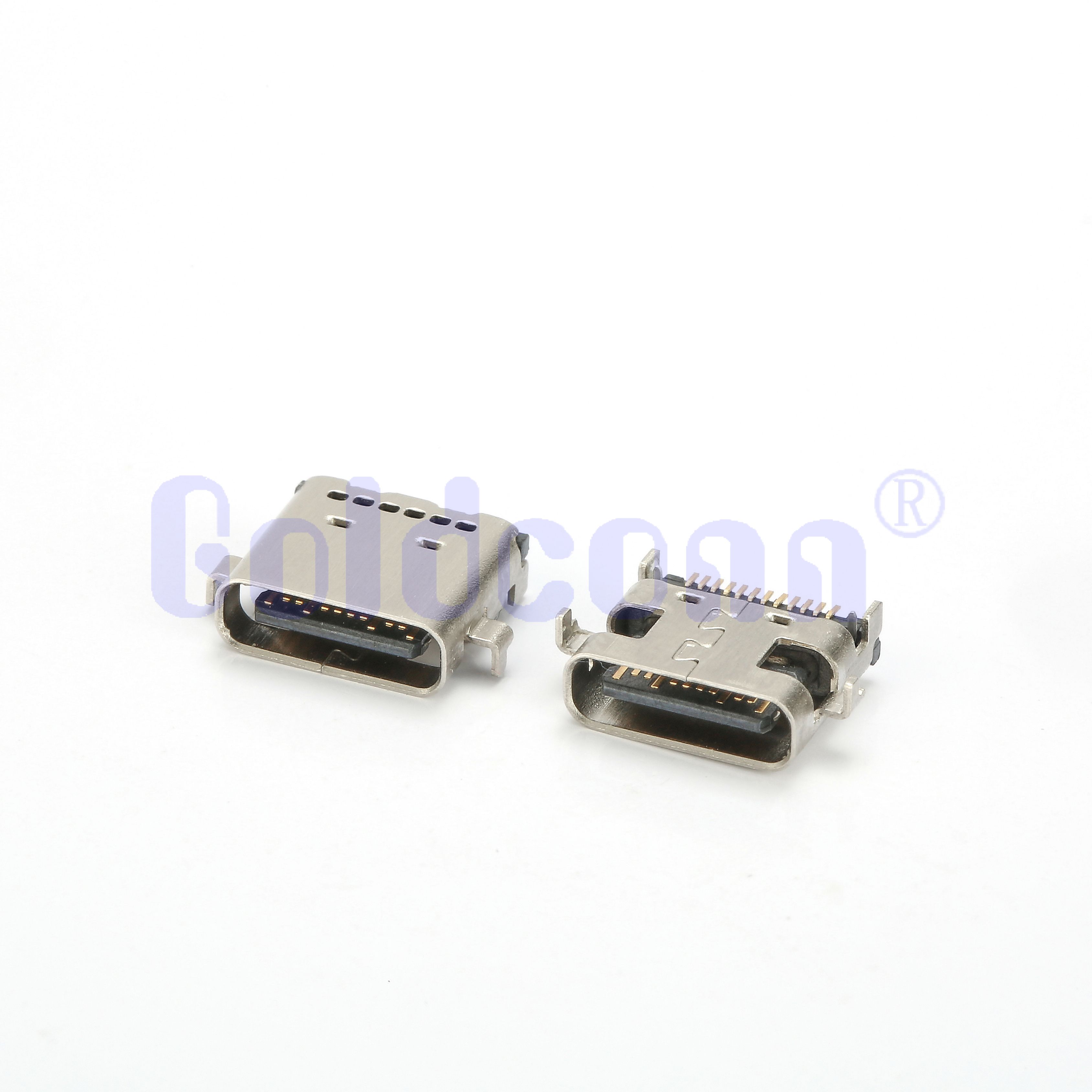 TYPE C Female 24 PIN Mid-Mount Sink 1.0mm,Dual Row SMT